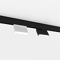 Modern Downlights and Spotlights on Black Ceiling Track with White Housing