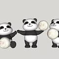 Panda Moon Table Lamp Cartoon Table Lamp Children Table Lamp 3d model