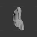 Gray Knitted Cardigan With Bow Detail Asymmetrical Ruffle Hem And Long Sleeves