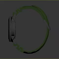 Modern Stylish Sporty Watch with Green Silicone Strap and Black Dial