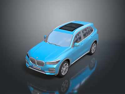 Stylish Blue BMW SUV With Sunroof And Modern Exterior Design 3d model