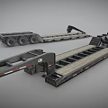 Heavy Duty Flatbed Trailer With Multi Wheels And Wooden Deck Structure