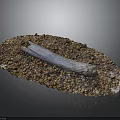 Natural Wooden Log Resting on Pebble Covered Oval Decorative Surface