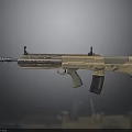 Modern Tactical Assault Rifle With Tan Metallic Finish And Rail System For Military Use