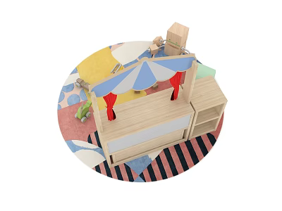 Kindergarten Children's Cabinet 3d model