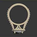 Elegant Daily Life Ring With Oval Gemstone And Beaded Decoration On Light Band