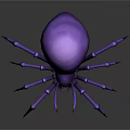 3D Rendered Purple Spider With Eight Legs Sleek Body on Dark Background