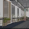 Modern Stylish Wine And Tobacco Shop With Comfortable Lounge Seats And Elegant Wooden Partition Designs