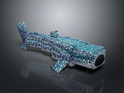Colorful Spotted Shark Model With Blue White Patterns And Artistic Design 3d model