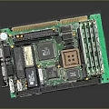 Detailed Computer Motherboard With Green Circuit Design Electronic Chips And Slots
