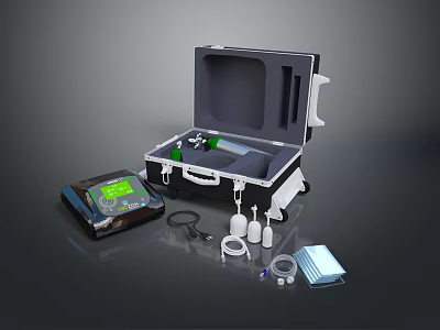 Portable Daily Living Supplies Toolbox With Essential Tools Device And Medical Mask 3d model