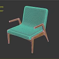 Modern Accent Chair With Gray Fabric Upholstered Seat And Backrest Wooden Armrests And Legs Design