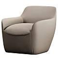 Modern Beige Upholstered Leisure Chair With Comfortable Armrests And Sleek Design