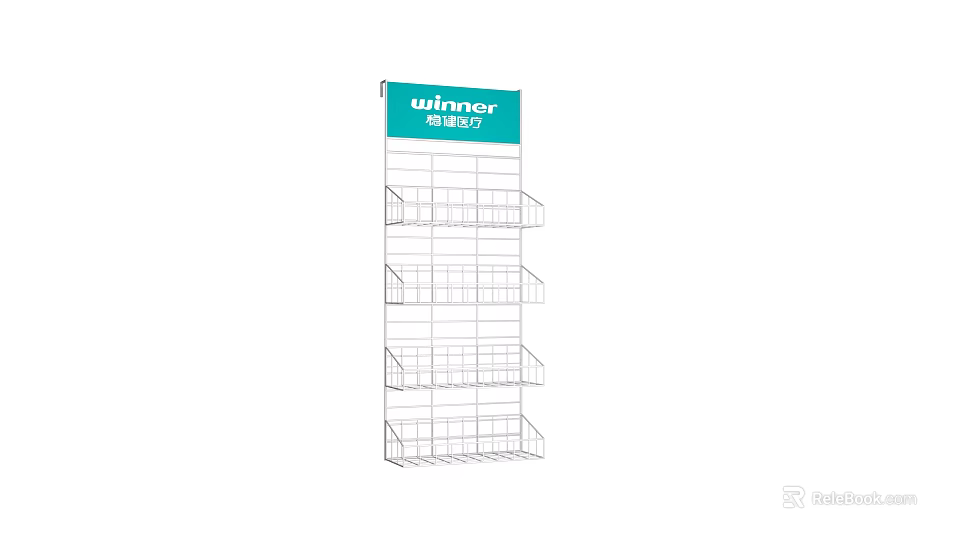 Commercial Metal Multi-tier Display Shelf for Retail Product Storage and Organization 3d model 