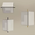 Modern White Wall Lamps With Different Designs And Warm Light Mounted On Beige Wall