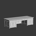 Elegant Traditional Chinese Carved Mahogany Desk With Drawers And Cabinets