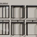 Modern Casement Window Showcase With Different Styles And Black Frame Designs 3d model