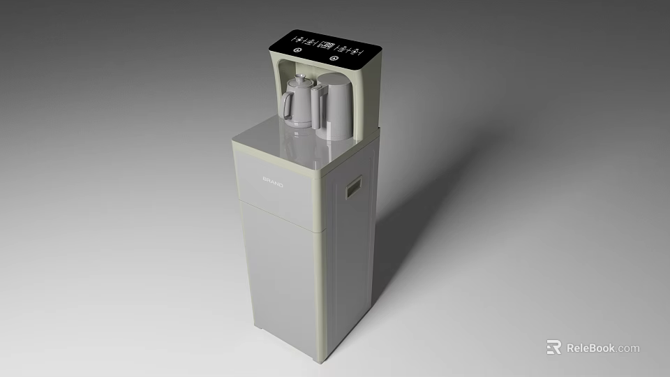 Modern Standing Household Water Dispenser With Filtered Water Display And Storage Cabinet 3d model 