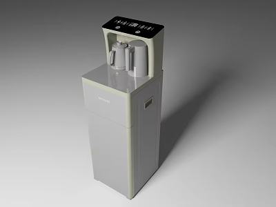 Modern Standing Household Water Dispenser With Filtered Water Display And Storage Cabinet 3d model