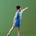 Short Sleeved Blue Sports Uniform With Winner Team Text On Green Background For Young Athletes