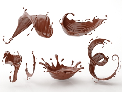 Splash Fluid Chocolate Sauce Splash Liquid Art Modeling 3d model