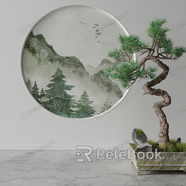 New Chinese Round Frame Painting Decorative Painting model