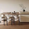Middle Ancient Style Island Dining Table and Chair 3d model