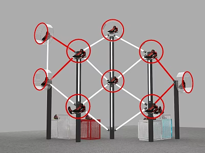 Geometric Design Display Shelves With Metal Frame And Multi Layer Racks For Retail Showcase 3d model