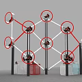 Geometric Design Display Shelves With Metal Frame And Multi Layer Racks For Retail Showcase