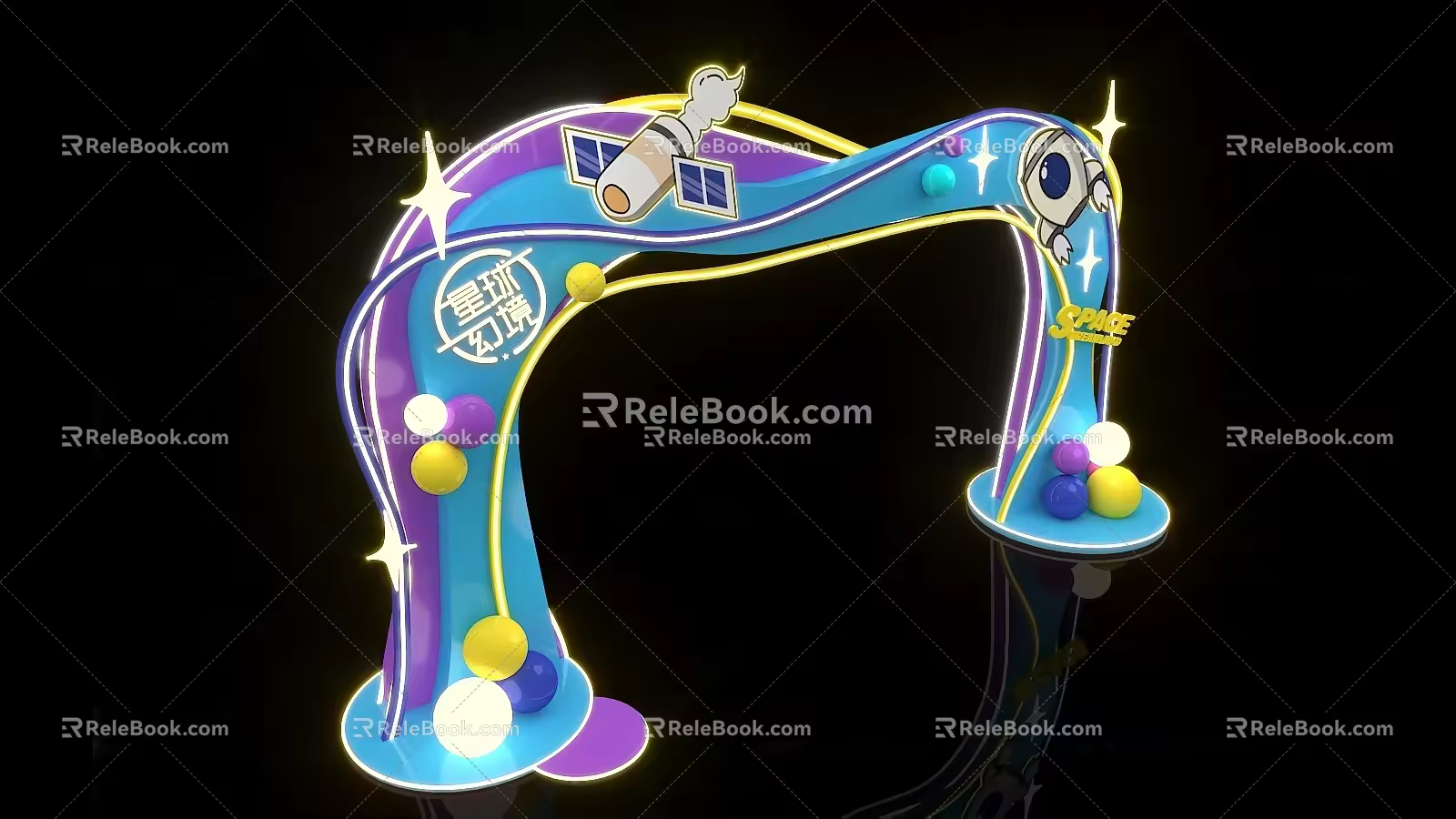 Modern Gate Head Planet Theme Interstellar Space Theme 3d model