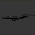Futuristic Sci-Fi Spaceship With Sleek Design Detailed Hull And Blue Red Thrusters