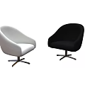 Modern White And Black Leisure Chairs With Sleek Metal Base And Comfortable Design