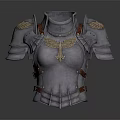 Ornate Medieval Armor Breastplate With Wing Decorations Metallic Details And Shoulder Plates