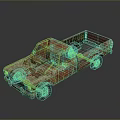 Rusty Old Pickup Truck With Weathered Exterior And Empty Bed 3D Rendering