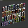 Collection Of Diverse Beverage Cans With Various Flavors Brands And Vibrant Colors