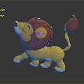 Cute Yellow Lion Plush Toy With Red Mane And Tail Tip And Soft Material