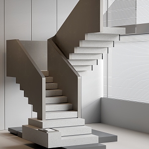 Modern Stairs Corner Stairs Cement Stairs Marble Stairs 3d model