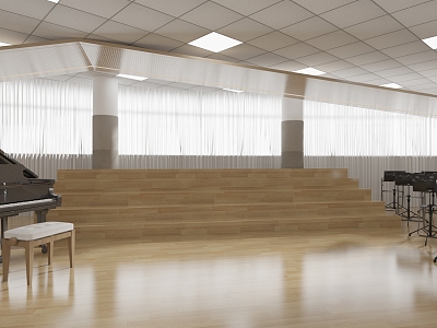 Modern Music Classroom Level Vocal Music Room 3d model