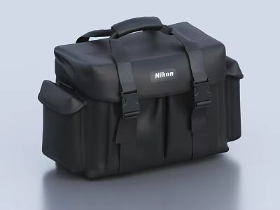 Nikon Black Camera Bag With Durable Design Multiple Pockets And Adjustable Straps For Photography Equipment 3d model
