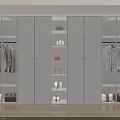 Modern Minimalist Wardrobe with Glass Doors Hanging Area Shelves and Interior Lighting