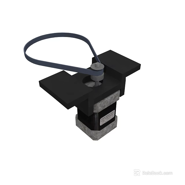 Mechanical Equipment With Black Square Structure Gray Base And Blue Strap Attachment 3d model 