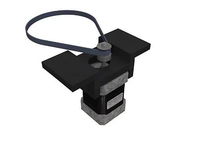 Mechanical Equipment With Black Square Structure Gray Base And Blue Strap Attachment 3d model