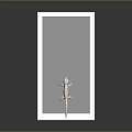 Transparent Glass Screen with White Frame and Gecko for Modern Interior