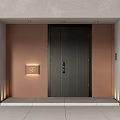 Modern Black Metal Security Door For Home Entrance With Door Number 27