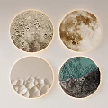 Modern Wall Lamp With Moon Surface Texture And Round Design Elements 3d model