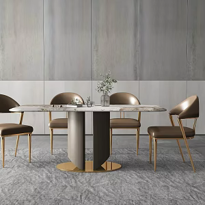 Dining Table Dining Table Chair Combination Rock Plate Dining Table 3d model