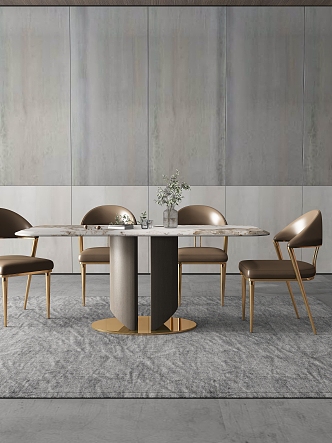 Dining Table Dining Table Chair Combination Rock Plate Dining Table 3d model