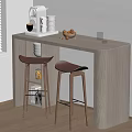 Bar Counter Combination Indoor 3d model