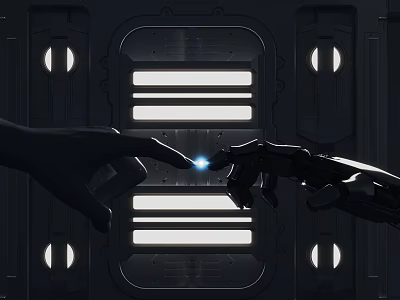 Science and Technology Hand Human Hand Mechanical Arm Science and Technology Science Fiction Future Laboratory Concept Display Product Display Exhibition Hall Indoor Artificial Intelligence 3d model