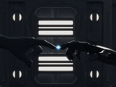 Science and Technology Hand Human Hand Mechanical Arm Science and Technology Science Fiction Future Laboratory Concept Display Product Display Exhibition Hall Indoor Artificial Intelligence 3d model